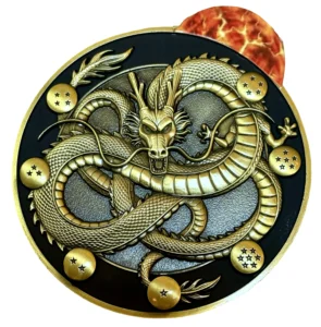 Dragon Ball Z Shenron Antique Gold Challenge Coin | DBZ Eternal Dragon Collectible